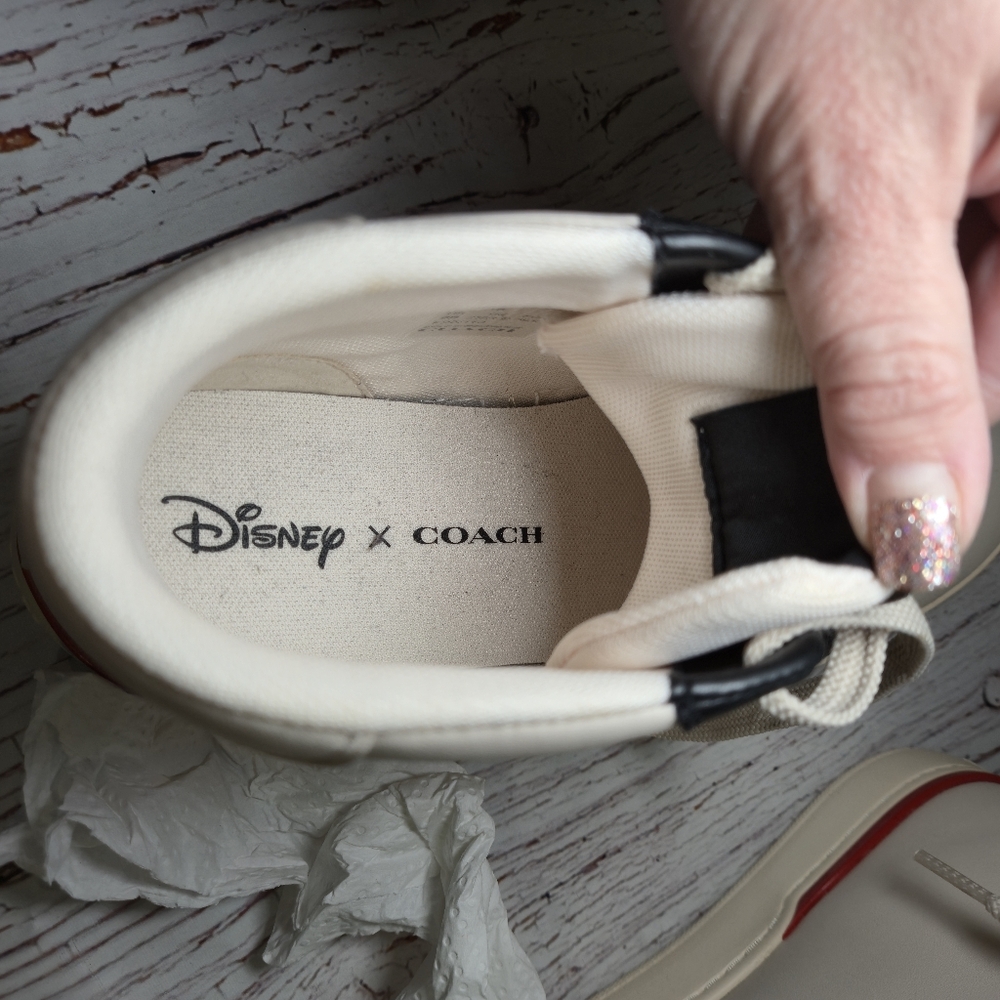 Disney X Coach Clip High Top Sneaker With Cruella Motif US Size 9B (KB) - Picture 13 of 14
